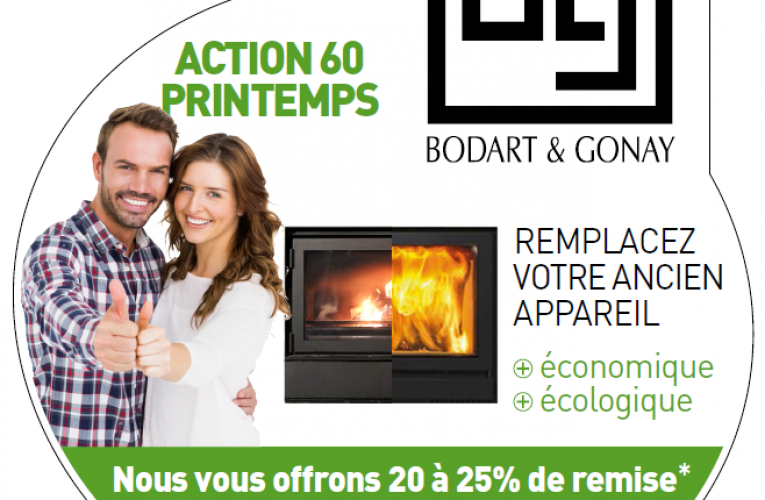 Promotion exceptionnelle 60 ans Bodart & Gonay. Nous vous offrons 20 à 25% de remise du 15/5 au 30/6/2017 inclus.